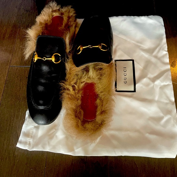 Timeless Gucci fur loafers 8/10 condition - Picture 1 of 1